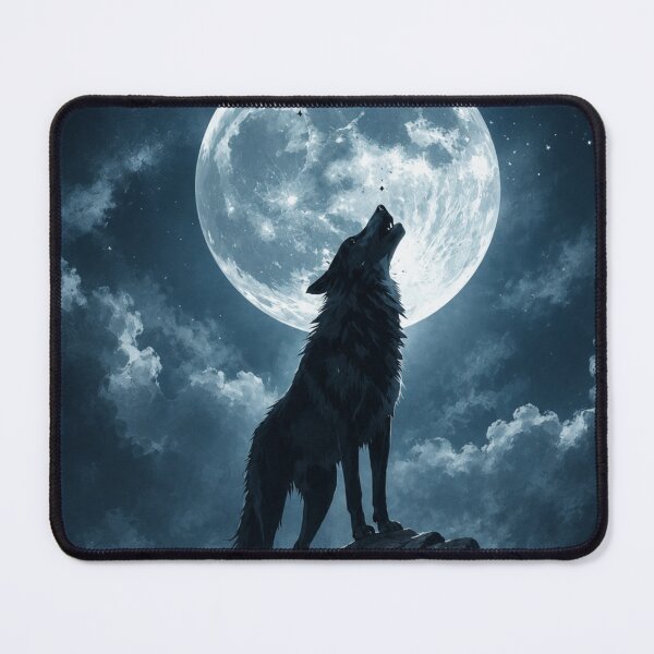 Item preview, Wolf Howling at the Moon | Night Wolf Art designed and sold by VelarisMoon.