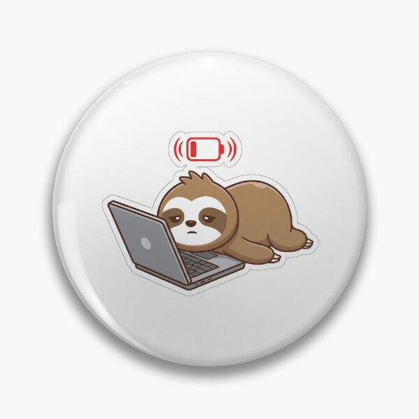 Item preview, Cute Tired Sloth Low Battery Laptop Keyboard Sticker designed and sold by yanejoy.