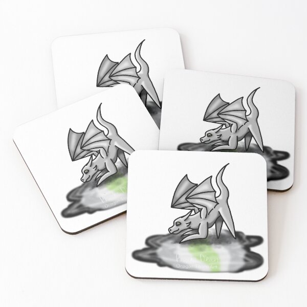 Item preview, White Agender Pride Puddle Dragon designed and sold by dragonthorn-art.