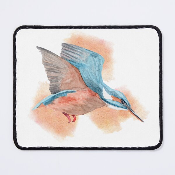 Item preview, Diving kingfisher watercolour bird art designed and sold by marinettesshop.
