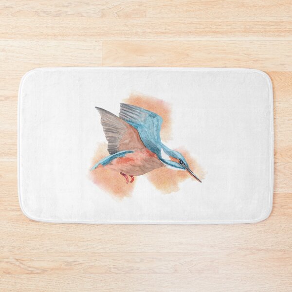 Item preview, Diving kingfisher watercolour bird art designed and sold by marinettesshop.