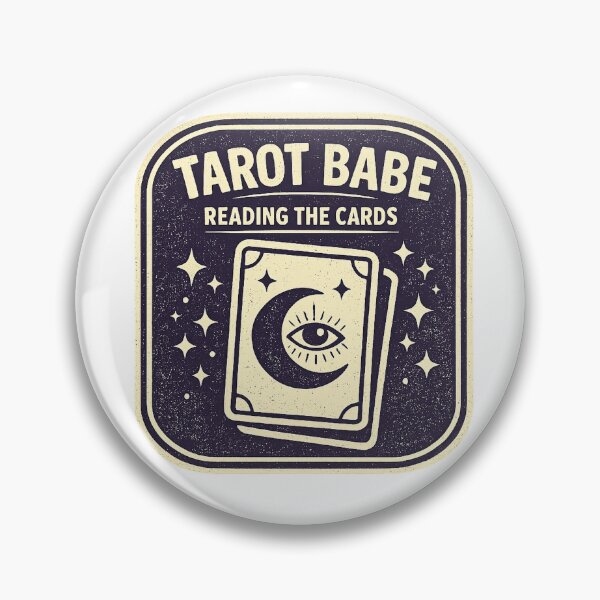 Item preview, Tarot Babe Reading The Cards — Vintage Moon Eye Tarot Card Mystical Badge Tee designed and sold by VaultInk.