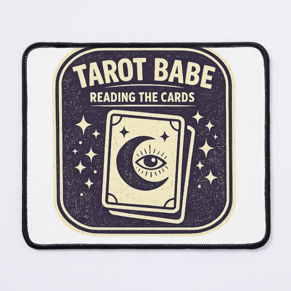 Item preview, Tarot Babe Reading The Cards — Vintage Moon Eye Tarot Card Mystical Badge Tee designed and sold by VaultInk.