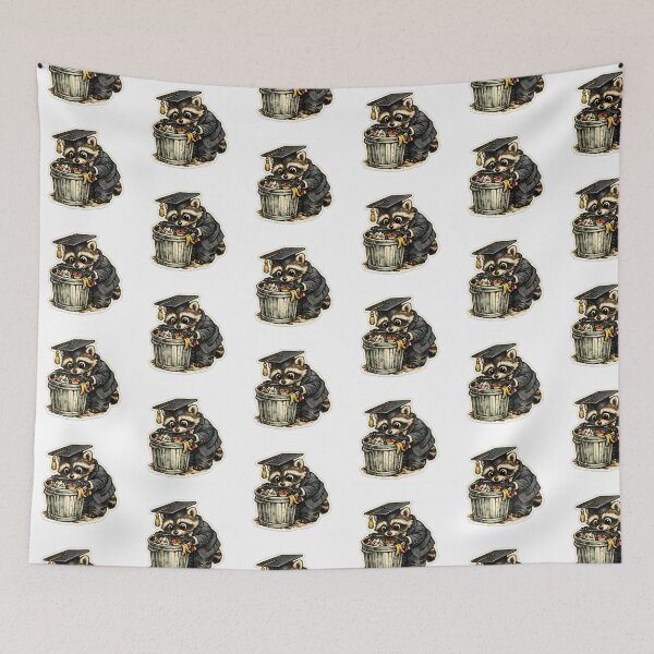 Item preview, Funny Underpaid Overqualified Corporate Raccoon Trash Can Sticker designed and sold by yanejoy.