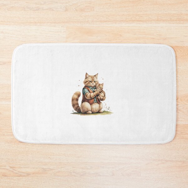 Item preview, Cute Cat Dad And Kitten Hugging Watercolor Father's Day designed and sold by AQUILAKREO.