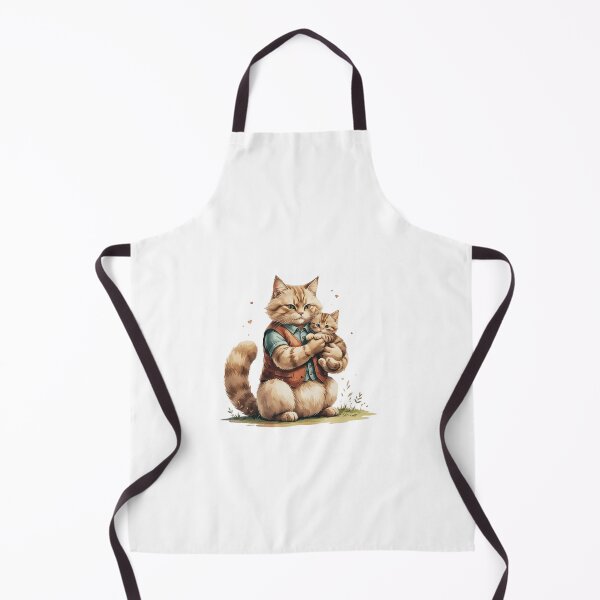 Item preview, Cute Cat Dad And Kitten Hugging Watercolor Father's Day designed and sold by AQUILAKREO.