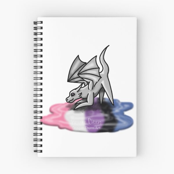 Item preview, White Genderfluid Pride Puddle Dragon designed and sold by dragonthorn-art.