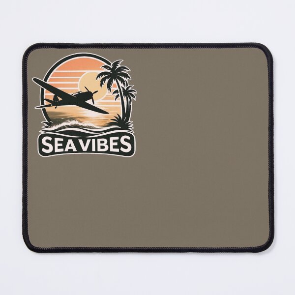 Item preview, Sea Vibes - Vintage Airplane Over Tropical Sunset designed and sold by SilentPowerArt.