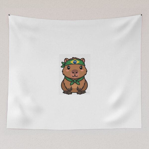 Item preview, Cute Brazilian Capybara with Flag Bandana Vector designed and sold by Godoys-Art.
