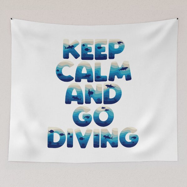 Item preview, Keep calm and go diving in marine style designed and sold by RizikCat.