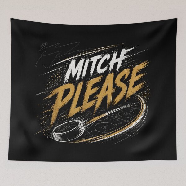 Item preview, Mitch Please Ice Hockey Puck Brush Stroke Sports Typography Graphic Design designed and sold by StanaLuis.