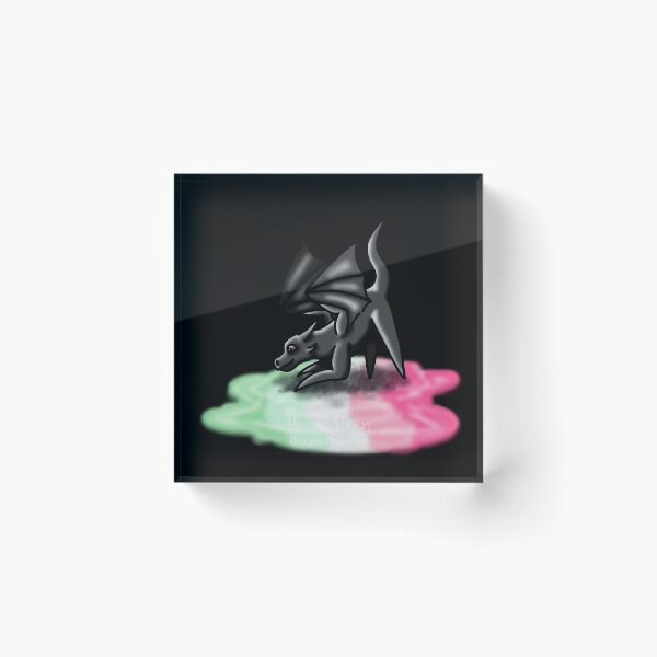 Item preview, Black Abrosexual Pride Puddle Dragon designed and sold by dragonthorn-art.
