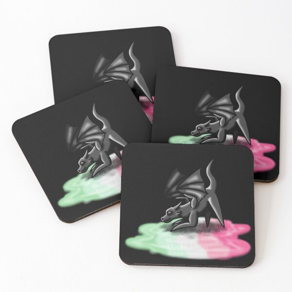 Item preview, Black Abrosexual Pride Puddle Dragon designed and sold by dragonthorn-art.