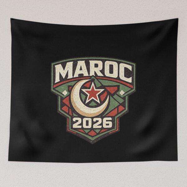 Item preview, Morocco 2026 Retro Vintage Football Fan T-Shirt designed and sold by ArthUpscale.