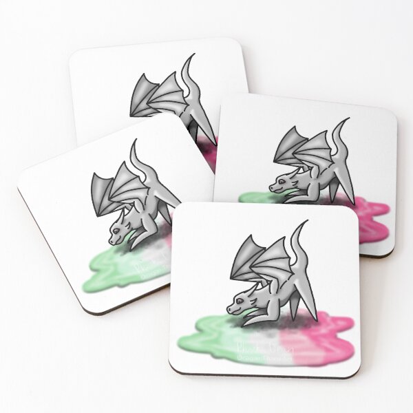 Item preview, White Abrosexual Pride Puddle Dragon designed and sold by dragonthorn-art.