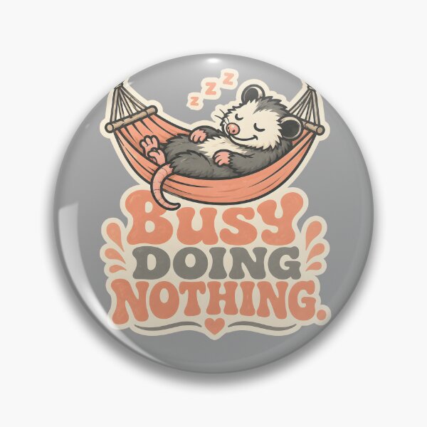 Item preview, Busy Doing Nothing Lazy Hammock Possum Retro 70s Humor Quote Sticker Design designed and sold by  Artistry in Motion by MADsrecreation.