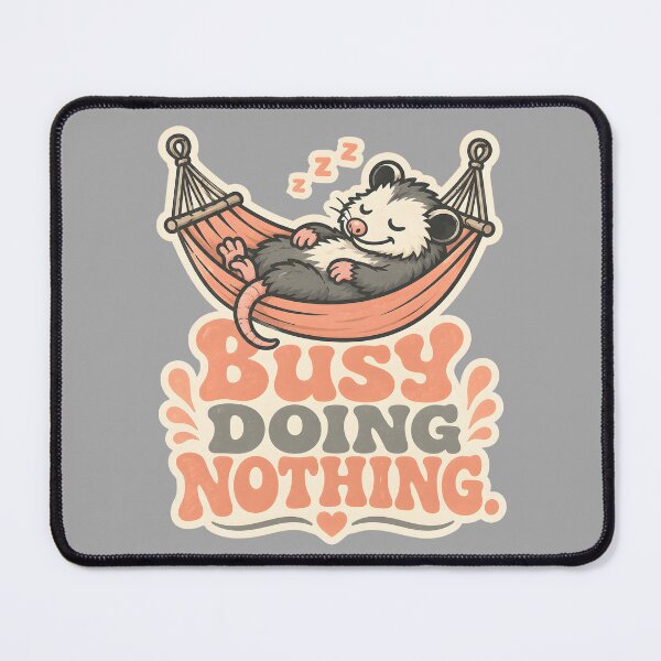 Item preview, Busy Doing Nothing Lazy Hammock Possum Retro 70s Humor Quote Sticker Design designed and sold by  Artistry in Motion by MADsrecreation.