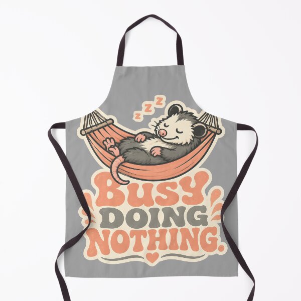 Item preview, Busy Doing Nothing Lazy Hammock Possum Retro 70s Humor Quote Sticker Design designed and sold by Artistry in Motion by MADsrecreation.