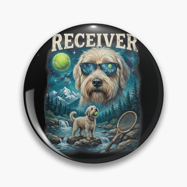 Item preview, Receiver Dog Wearing Sunglasses Cosmic Mountain Galaxy River Tennis Ball Art designed and sold by Capisedo.