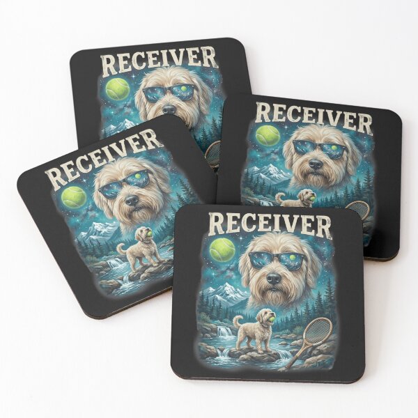 Item preview, Receiver Dog Wearing Sunglasses Cosmic Mountain Galaxy River Tennis Ball Art designed and sold by Capisedo.