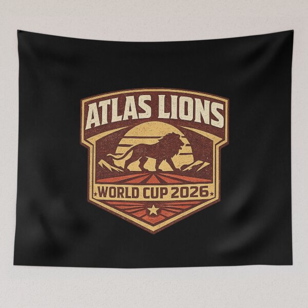 Item preview, Atlas Lions World Cup 2026 Retro Vintage Football T-Shirt designed and sold by ArthUpscale.