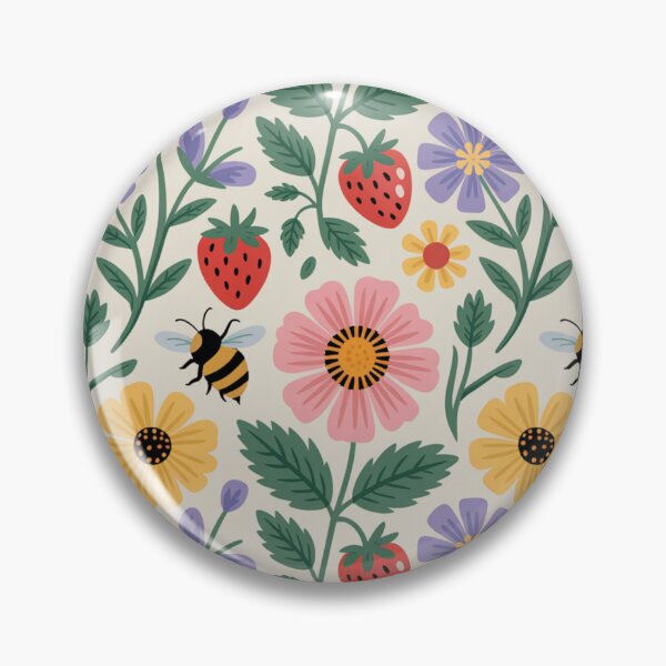 Item preview, wild strawberries among wild flowers,oil paint. designed and sold by elegantpaterns.