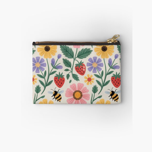Item preview, wild strawberries among wild flowers,oil paint. designed and sold by elegantpaterns.