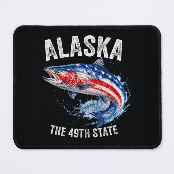 Item preview, Alaska The 49th State Patriotic American Flag Salmon Fish Splash designed and sold by Capisedo.