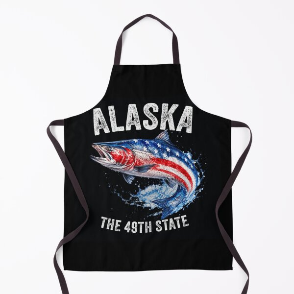Item preview, Alaska The 49th State Patriotic American Flag Salmon Fish Splash designed and sold by Capisedo.