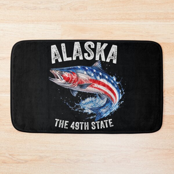 Item preview, Alaska The 49th State Patriotic American Flag Salmon Fish Splash designed and sold by Capisedo.
