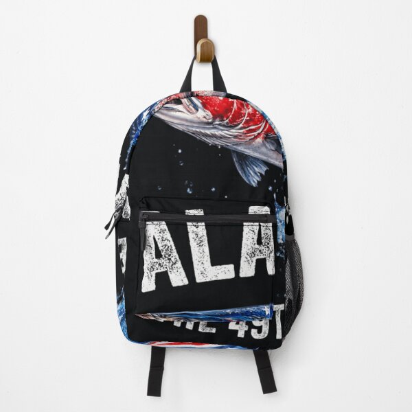 Item preview, Alaska The 49th State Patriotic American Flag Salmon Fish Splash designed and sold by Capisedo.