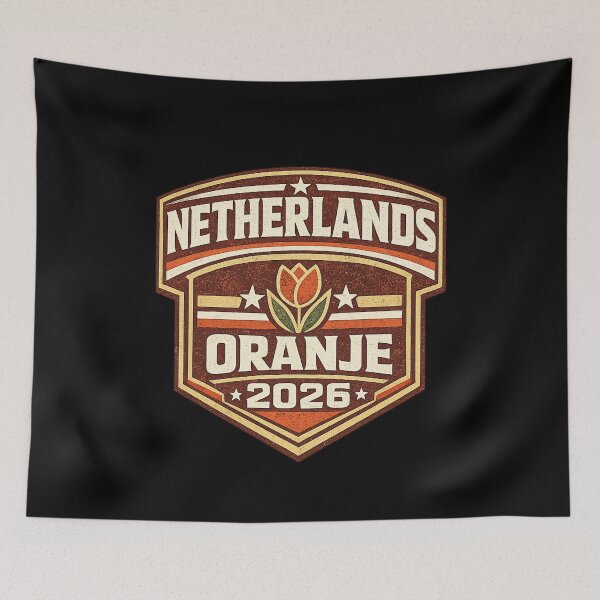 Item preview, Netherlands Oranje 2026 Retro Vintage Football Fan T-Shirt designed and sold by ArthUpscale.