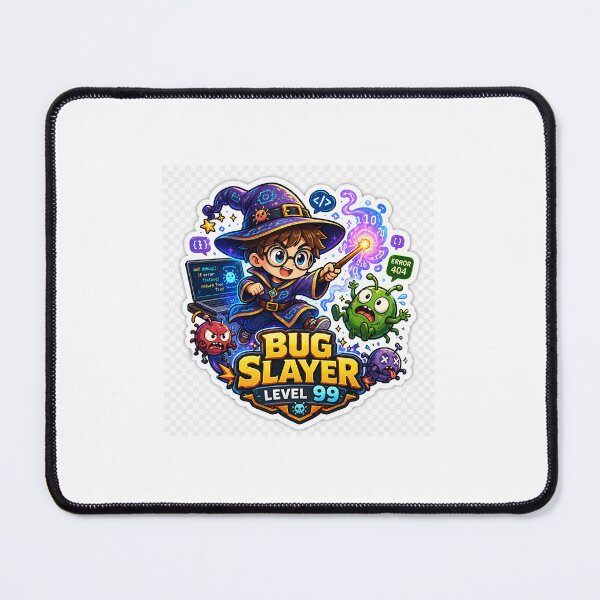 Item preview, Bug Slayer Level 99 – Developer Debugging Sticker designed and sold by MinimalMood Studio.