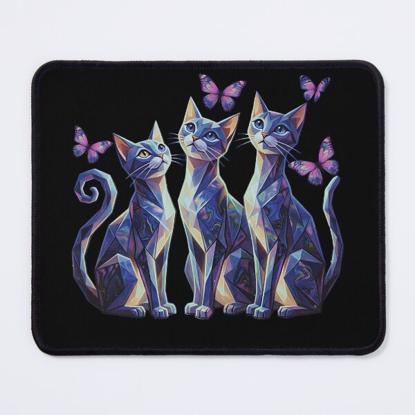Item preview, Geometric Prism Cats with Butterflies | Colorful Polygon Cat Art designed and sold by Finally Awake.