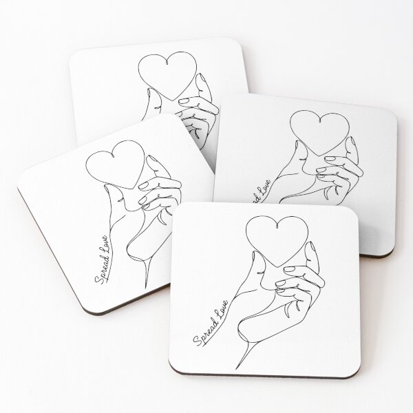 Item preview, Spread Love Minimalist Heart Line Art designed and sold by digital.stickerperso.com.