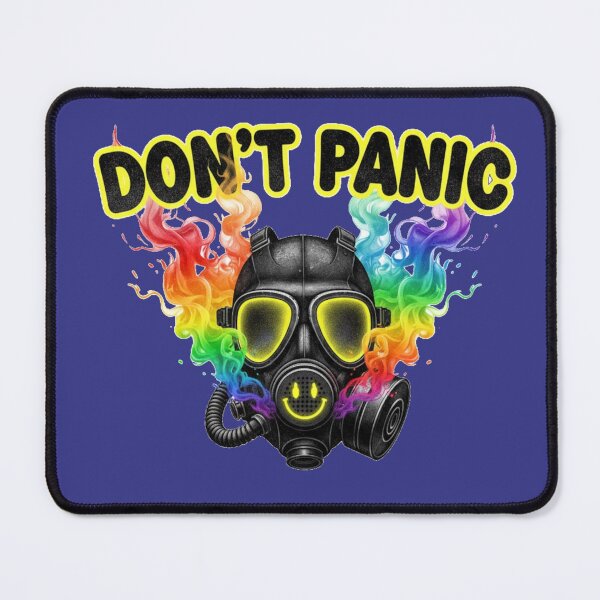 Item preview, Don't Panic Gas Mask – Rainbow Smoke Cyberpunk Survival Art designed and sold by puzzell.