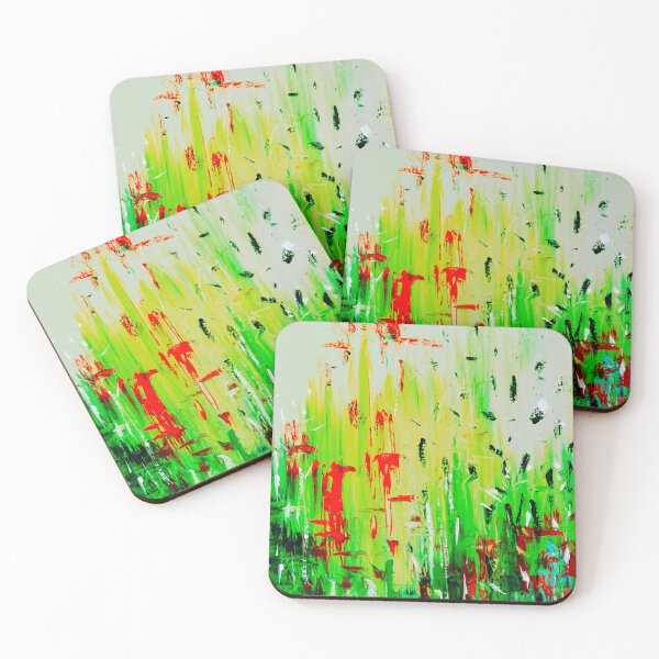 Item preview, Abstract Painting Green Reeds Forest – Oil/Acrylic Texture Modern Nature designed and sold by Giovanna2026.