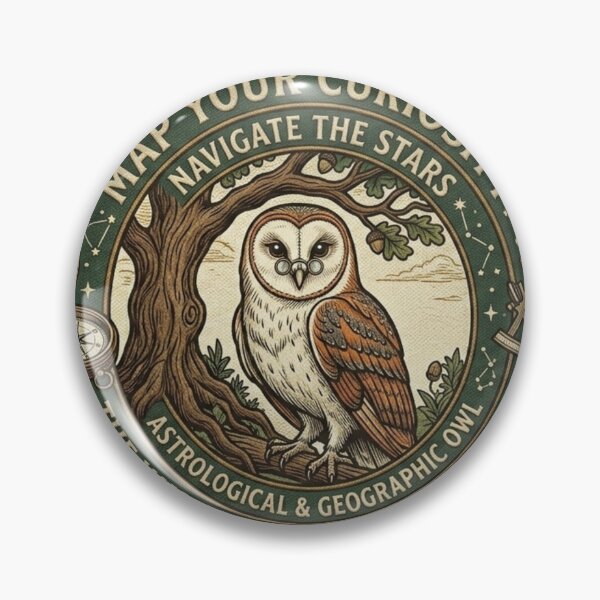 Item preview, Map Your Curiosity - Wise Owl Navigating the Stars and Compass designed and sold by QUIRKFITs.
