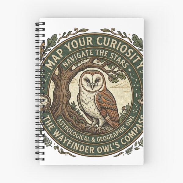 Item preview, Map Your Curiosity - Wise Owl Navigating the Stars and Compass designed and sold by QUIRKFITs.