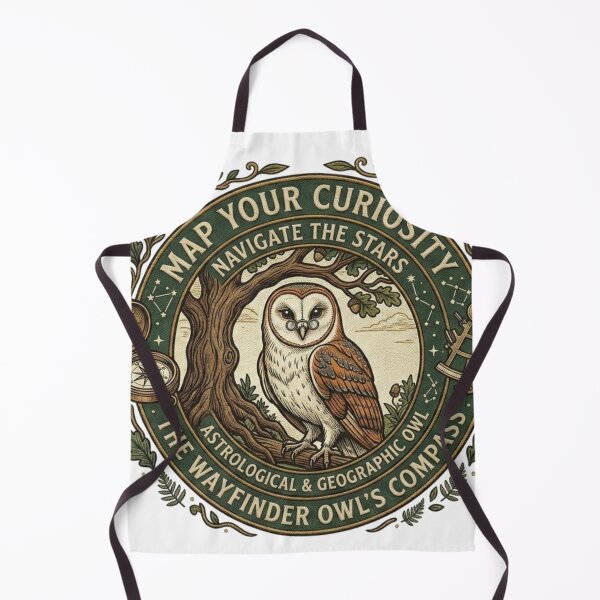 Item preview, Map Your Curiosity - Wise Owl Navigating the Stars and Compass designed and sold by QUIRKFITs.