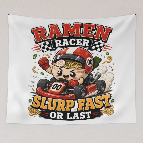 Item preview, Ramen Racer Kawaii Japanese Noodle Racing Cartoon Funny Food Lover T-Shirt designed and sold by Snackwear Apparel.