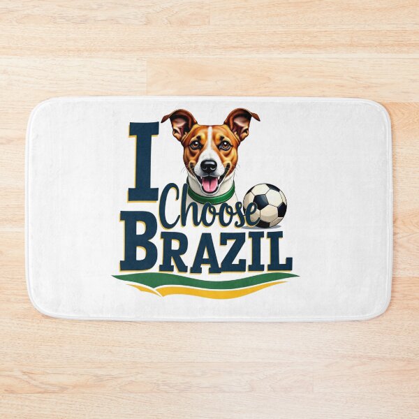 Item preview, Jack Russell Terrier with I Choose Brazil text and soccer ball designed and sold by Prints by Mat.