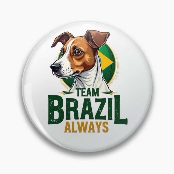 Item preview, Jack Russell Terrier with Team Brazil Always text and soccer ball designed and sold by Prints by Mat.