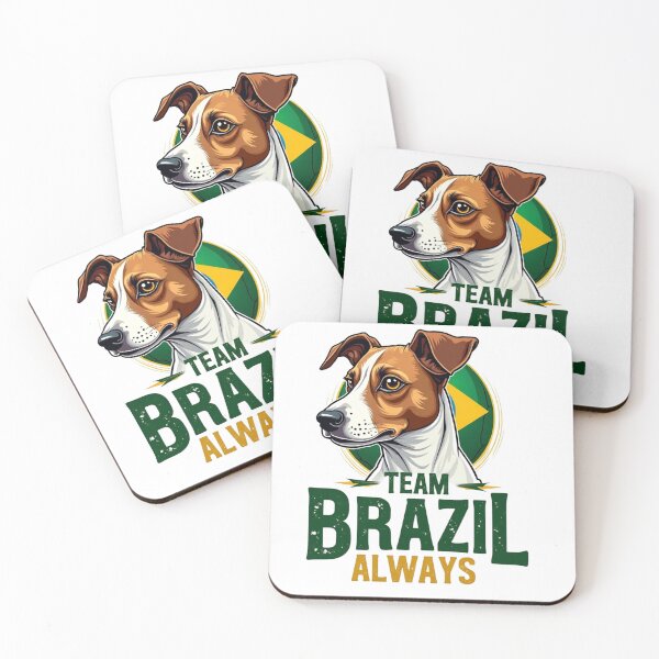 Item preview, Jack Russell Terrier with Team Brazil Always text and soccer ball designed and sold by Prints by Mat.