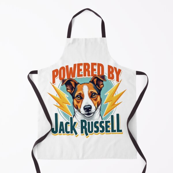 Item preview, Jack Russell Terrier with Powered By Jack Russell text and lightning bolts designed and sold by Prints by Mat.
