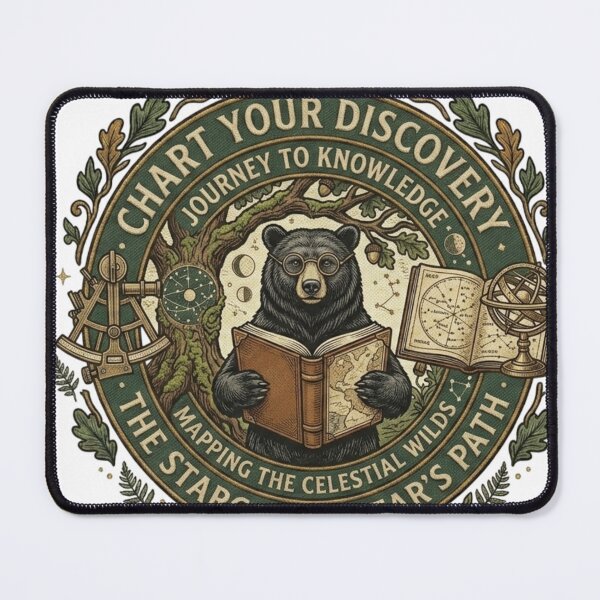 Item preview, Chart Your Discovery - Stargazing Bear Exploring Celestial Knowledge designed and sold by QUIRKFITs.