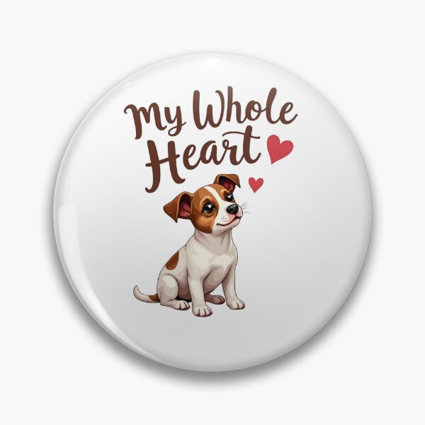 Item preview, Jack Russell Terrier puppy with my Whole Heart text and hearts designed and sold by Prints by Mat.