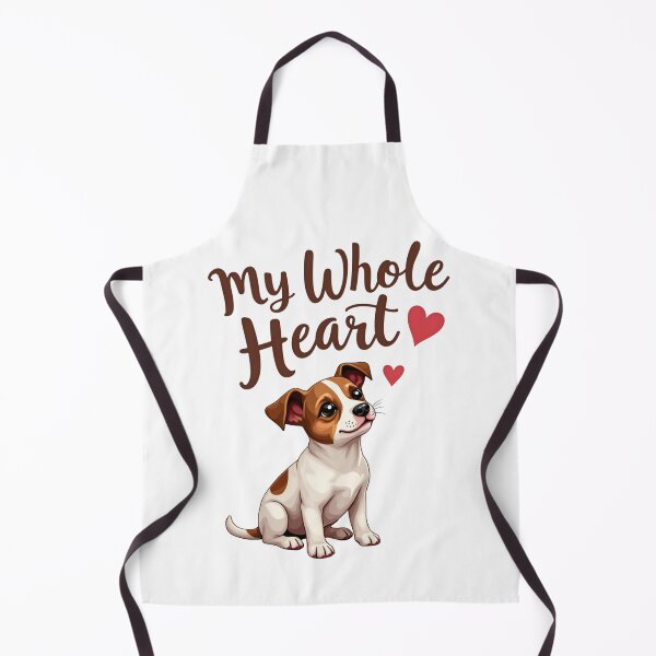 Item preview, Jack Russell Terrier puppy with my Whole Heart text and hearts designed and sold by Prints by Mat.
