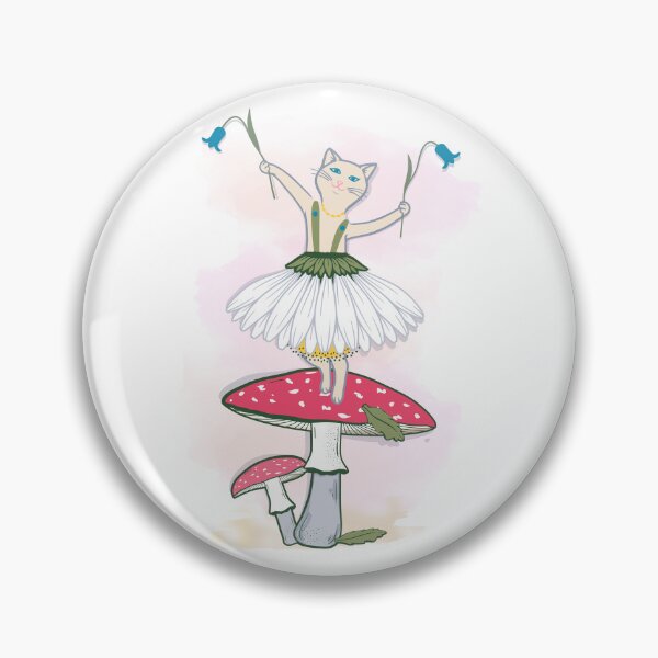 Item preview, Cat Ballerina Mushroom Chamomile Skirt designed and sold by catnbloom.