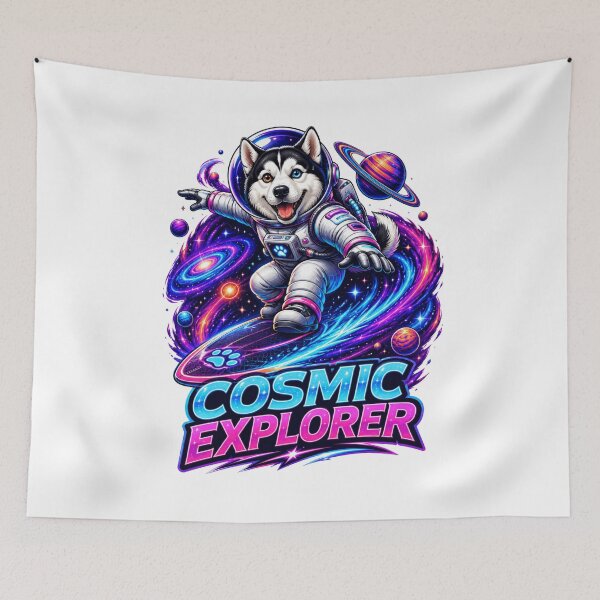 Item preview, Cosmic Explorer Husky Dog Astronaut Space Adventure Sticker designed and sold by PawFusionArt.